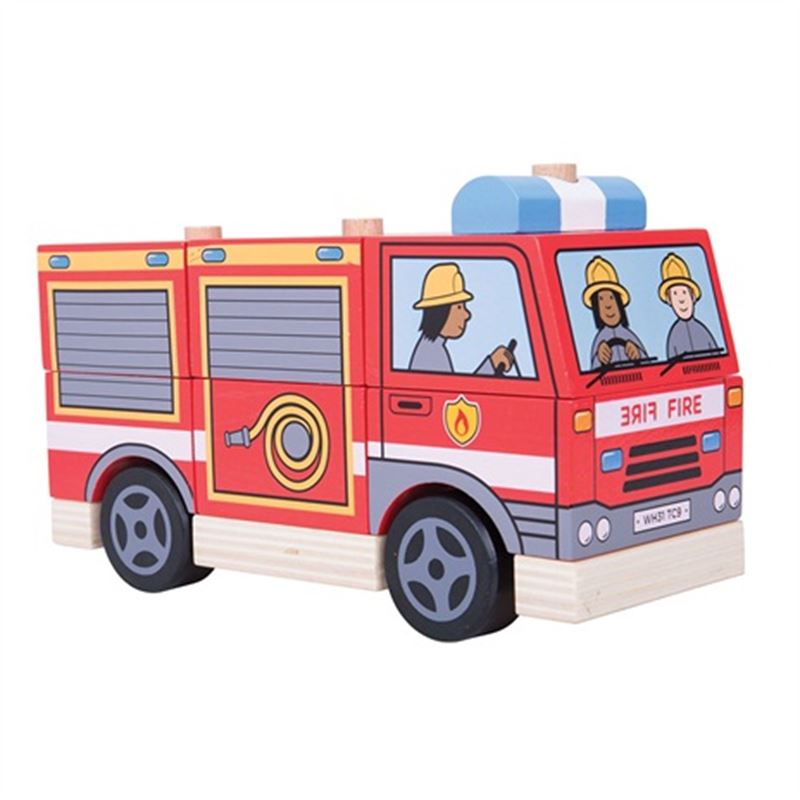 camion dei pompieri da costruire, giocattoli in legno