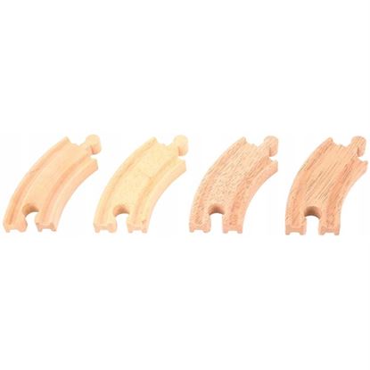 Immagine di binari in legno curvi corti