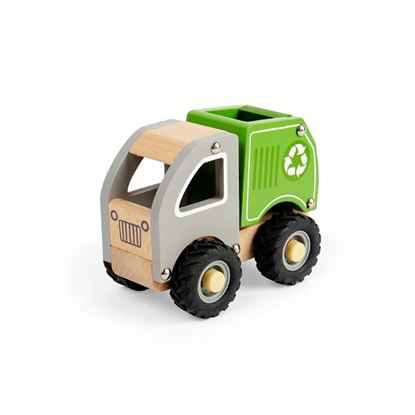 camion dei rifiuti giocattolo in legno